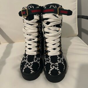 Gucci Black and White Women's Boots